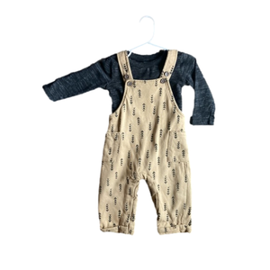 12 Months 2 Piece Overalls Outfit Unisex